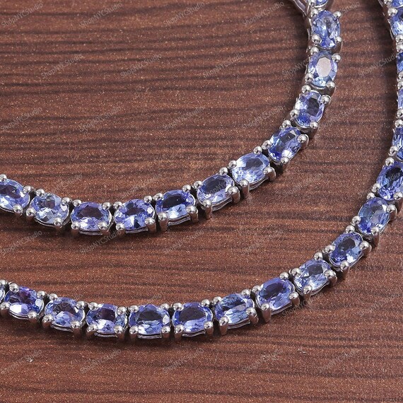 Tanzanite Sterling Silver Necklace 