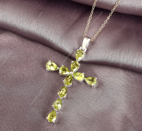 Small Cross Pendant - Peridot Small Cross Pendant - Peridot