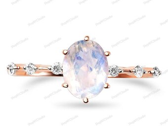 Rainbow Moonstone sterling silver Ring, Moonstone Ring, Band Ring,Engagement Ring,Bridal Ring,Promise Ring,Stackable Ring