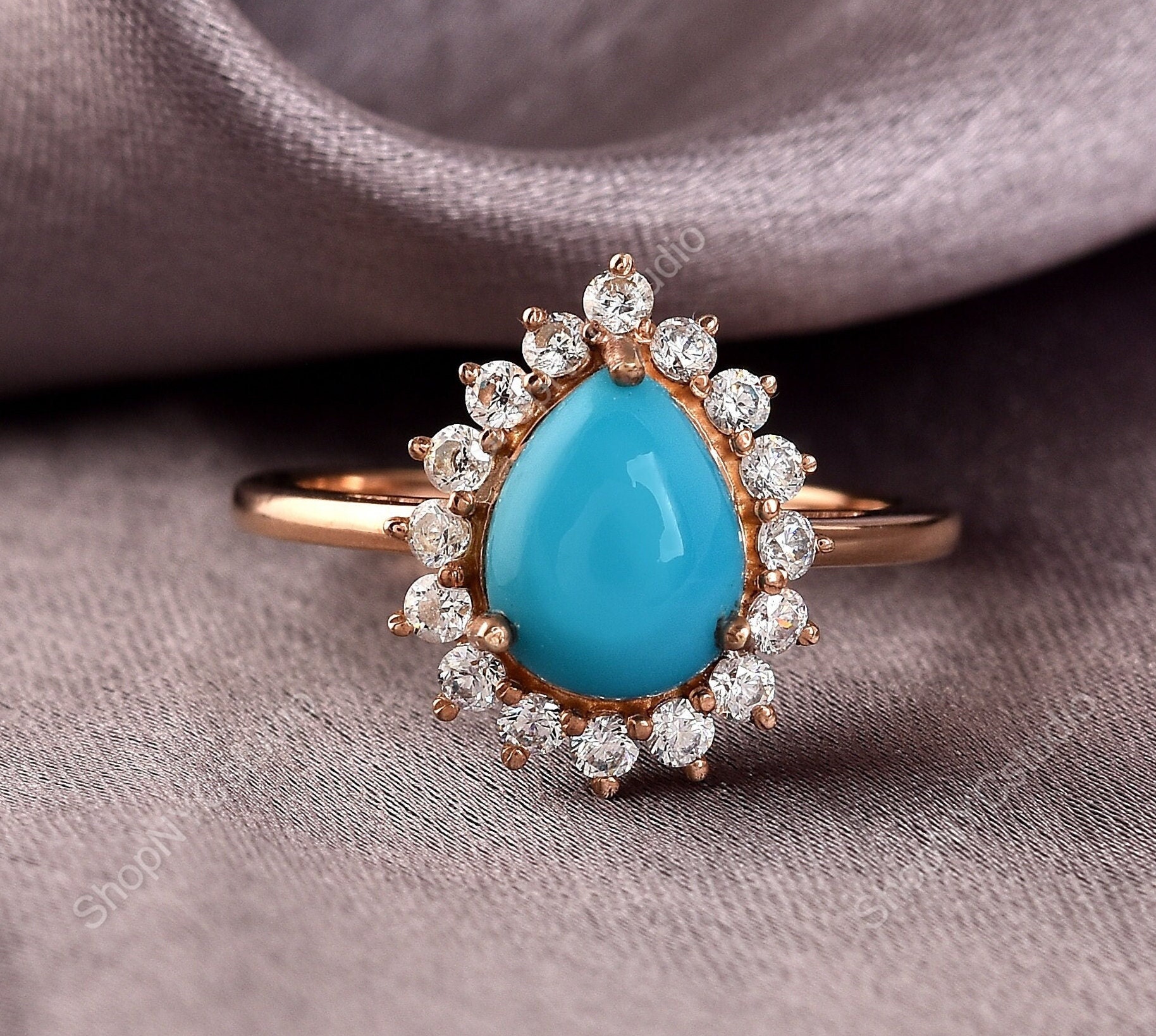 指輪・リング Sleeping Beauty Arizona Arizona Sleeping Beauty Turquoise Ring, Turquoise Sterling Silver