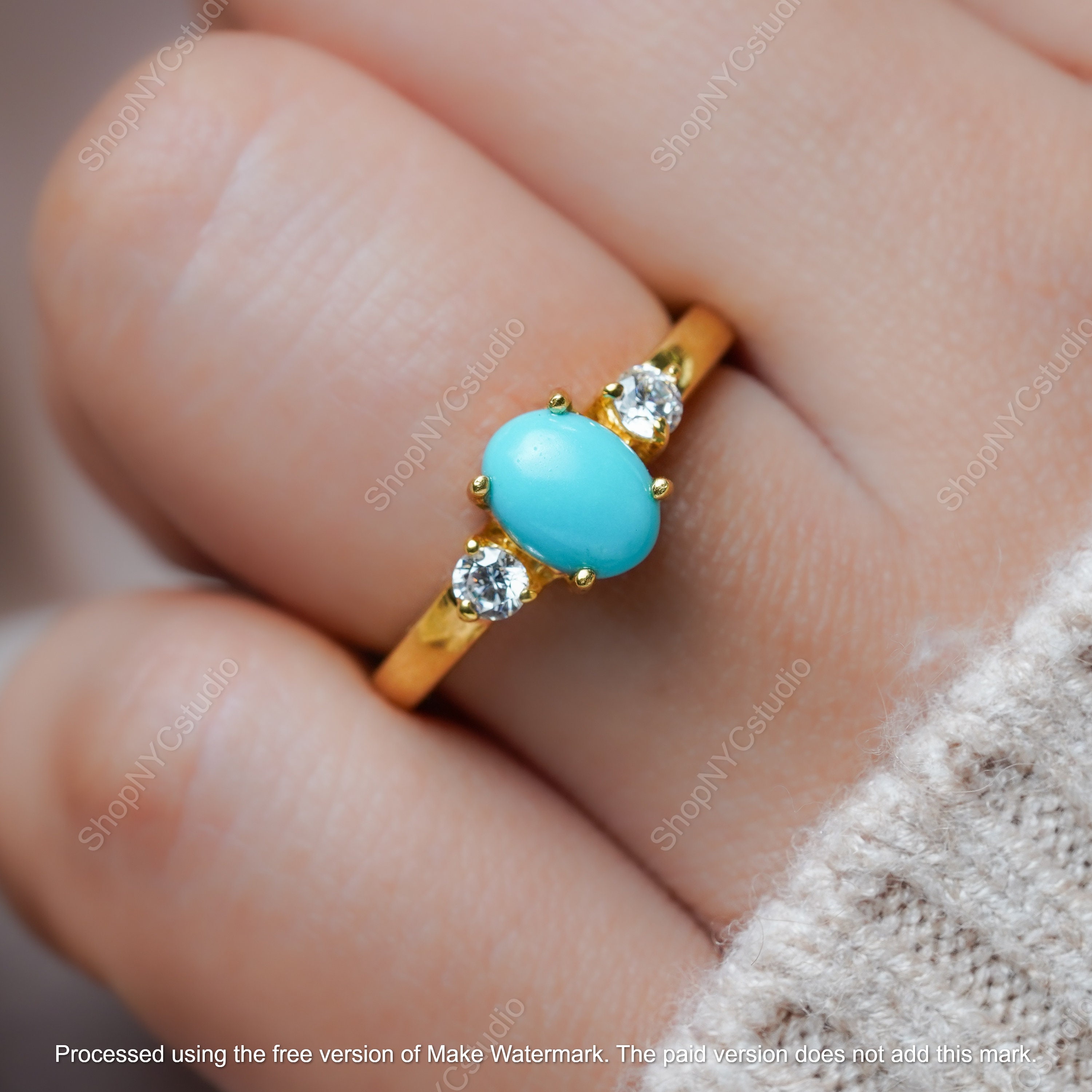 指輪・リング Sleeping Beauty Arizona Arizona Sleeping Beauty Turquoise Ring, Turquoise Sterling Silver