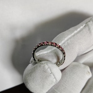 Pink Tourmaline Ring, Tourmaline Band Ring, Pink Tourmaline Gold Engagement Ring, Eternity Ring, Band Ring, Pink Tourmaline