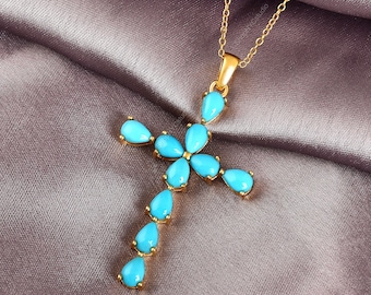 Collana con croce in argento sterling fatta a mano - Gioielli