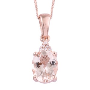 Natural Morganite 14K Rose Gold Vermeil Necklace ,Bridal Necklace , Gift For Her