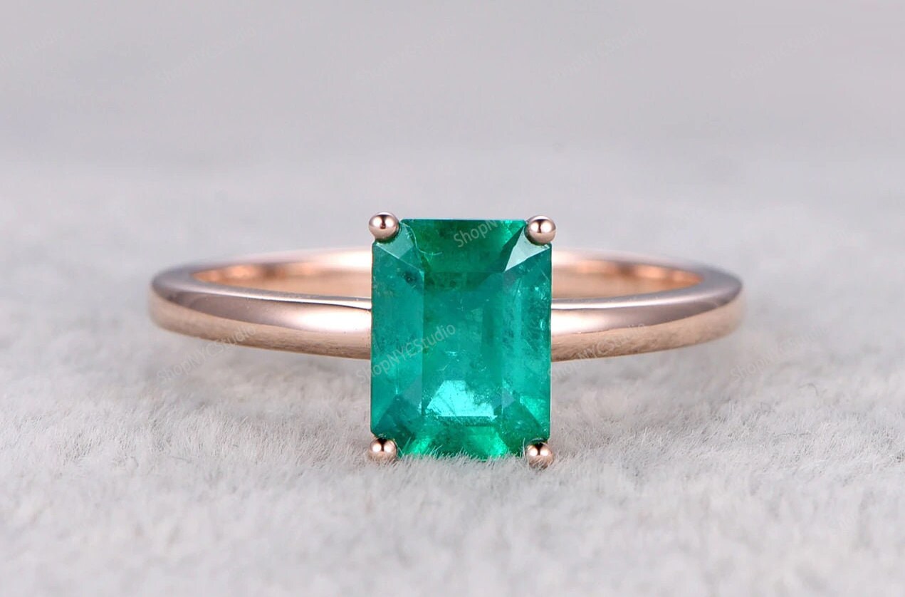 online discount outlet Solid Princess Diamond 14k – gold emerald ring ...