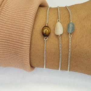 Bracelet de pierres précieuses pour femme, argent sterling, cadeau d'amitié, bracelet en cristal avec carte de voeux personnalisée. Prêt à être offert. ;)