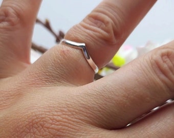 Wishbone Stacking Ring for women sterling silver - Chevron  Ring. Handmade birthday gifts. Ready to be gifted. ;)