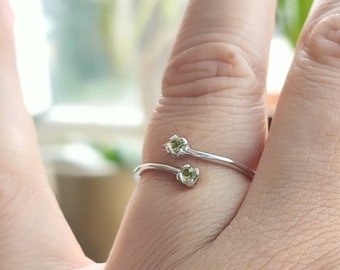 Birthstone Ring in Sterling Silver, Delicate Stacking Ring, One size ring, Handmade gifts. Ready to be gifted. ;)