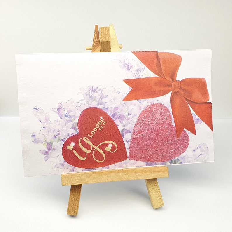 Red Earrings and personalised Card