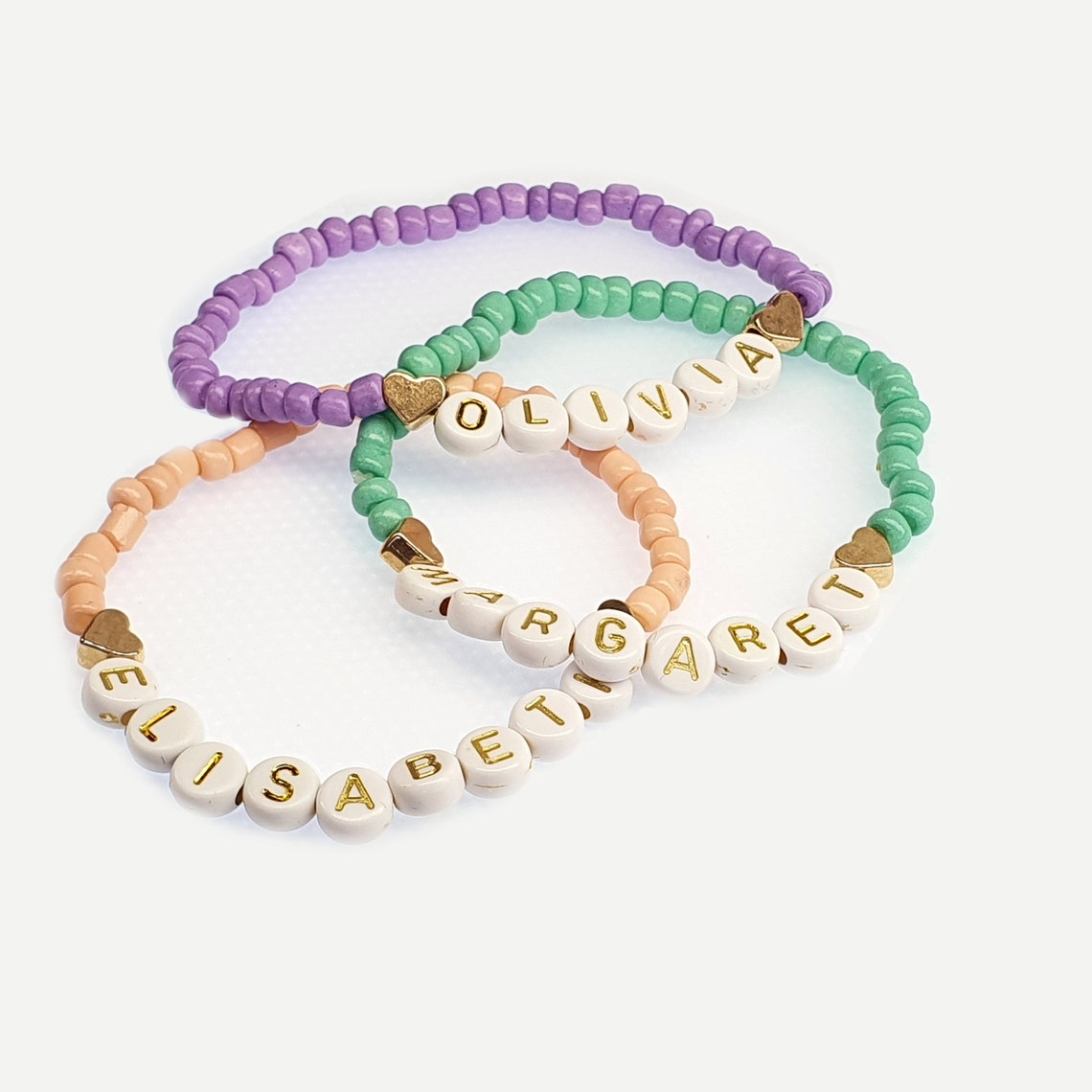 Custom name bracelet // personalized bead name bracelet // Etsy