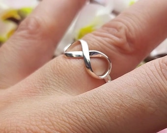 Lucky Infinity Ring in Sterling Silver, Eternity Ring, Eternal Ring Handmade birthday gifts. Ready to be gifted. ;)