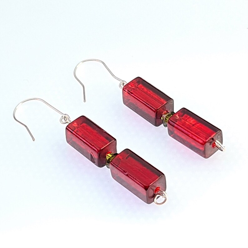 Red Earrings and personalised Card