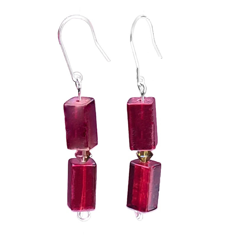 Red Earrings and personalised Card