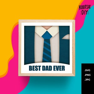Schattenbox für Vatertag SVG, Geschenke für Vater, das beste DIY-Geschenk für Väter, Lightbox für Cricut PNG, 3D-Papierschnitt, Schichtkunst, Geschenkideen pdf