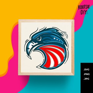 4th of July Decoration Shadow Box, Layered Independence Day Mandala, Eagle Patriotic Usa SVG for Cricut and SIlhouette, American Eagle Flag