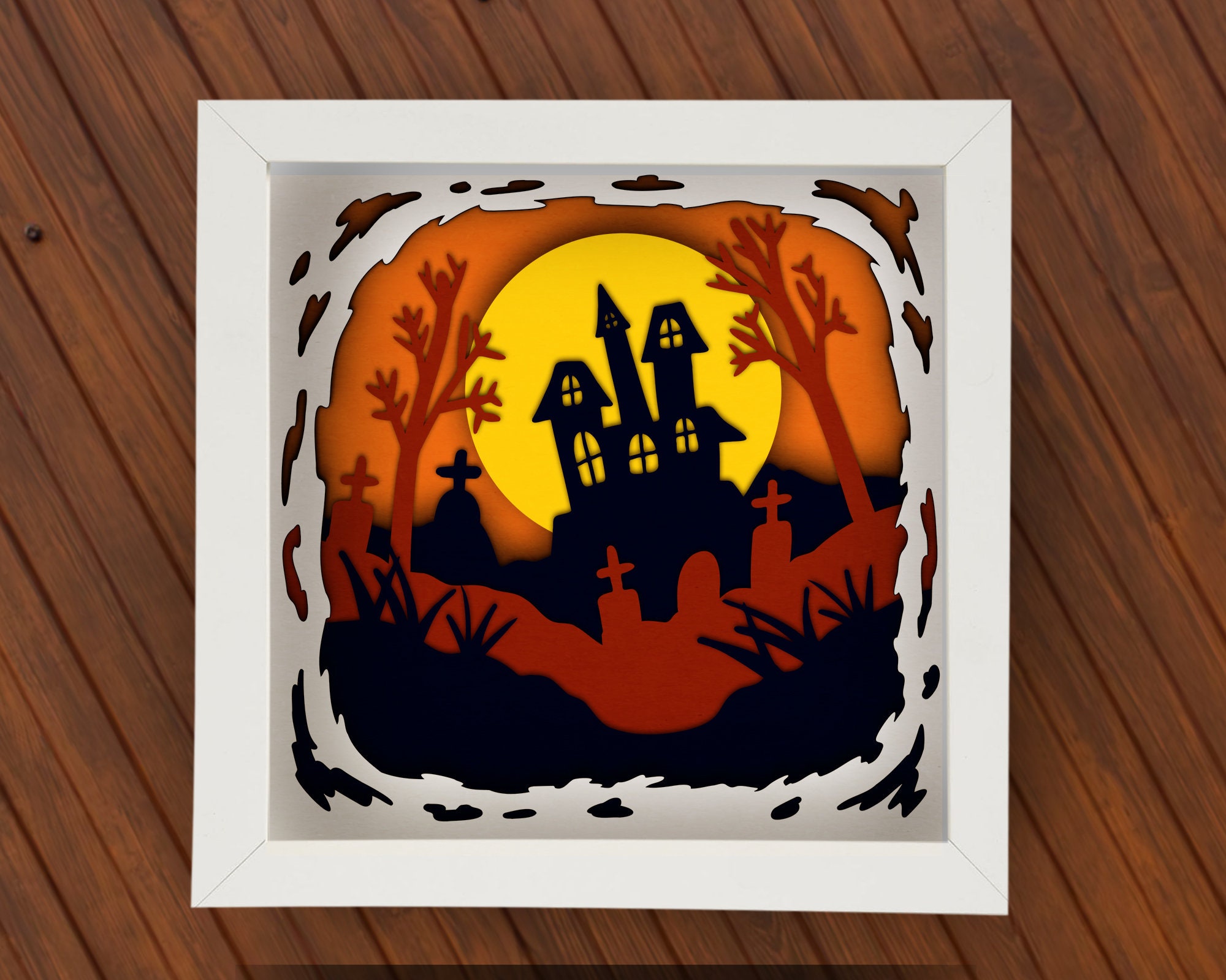 3D Halloween Shadow Box SVG, Layered SVG for Cricut, Silhouette, 3d ...