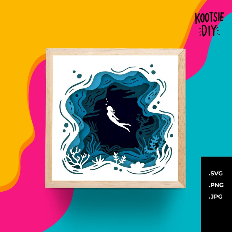 Download Underwater Shadow Box SVG for Cricut Silhouette 3d layered ...