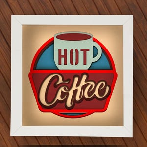 3D Coffee Cup SVG | Layered Shadow Box | Coffee Lover Mandala Art | Paper Cut Light Box Template | Cricut Silhouette | Digital Download