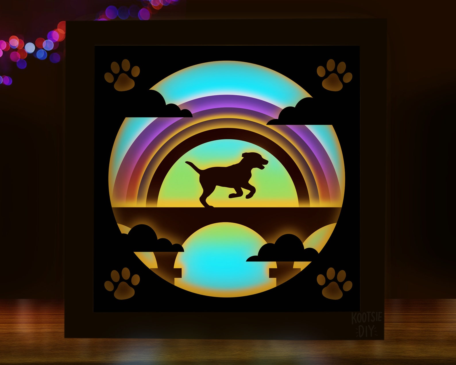 3D Dog Memorial Shadow Box SVG for Cricut Silhouette Puppy Etsy