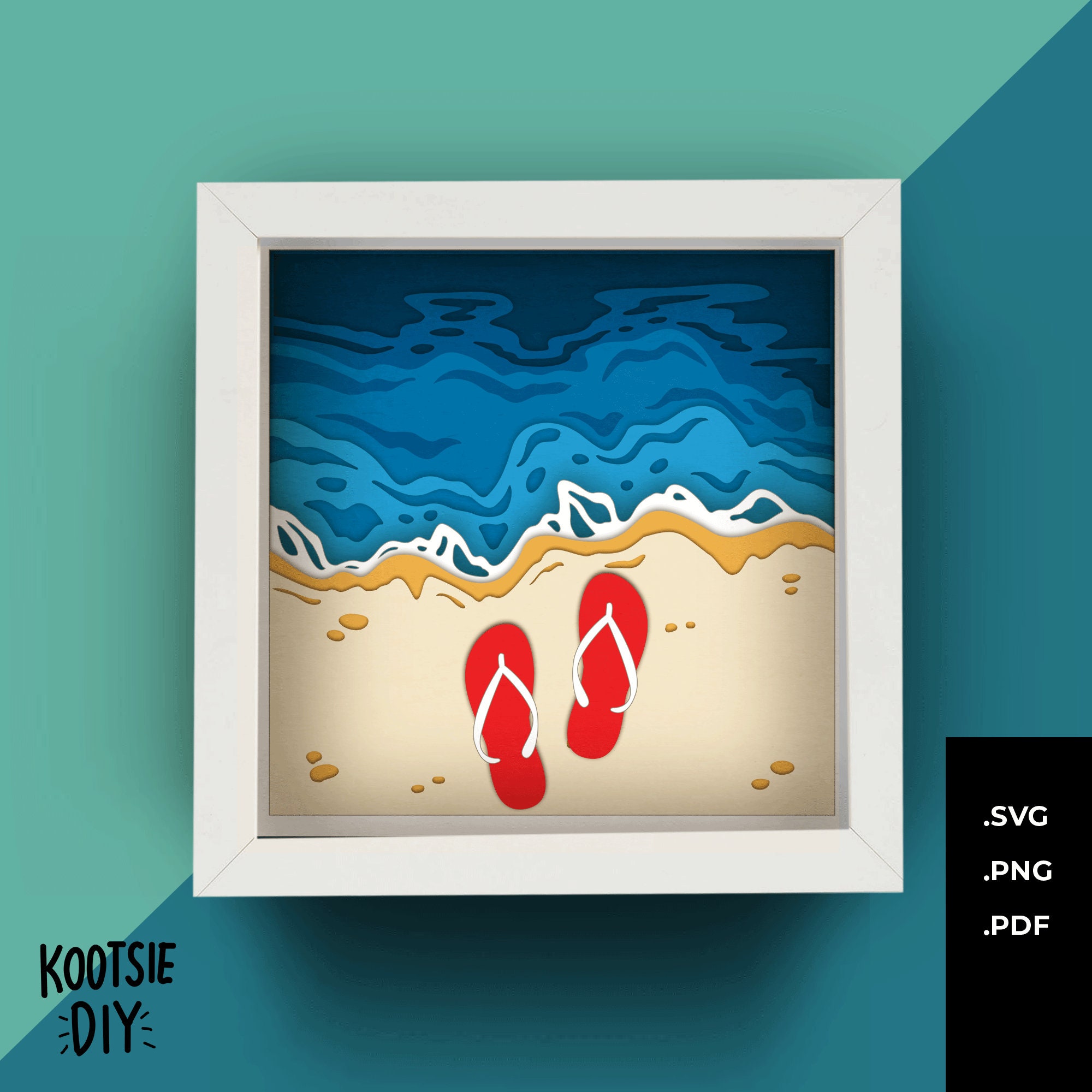 Ocean Shadow Box SVG for Cricut, Silhouette, Beach 3d Layered Mandala ...