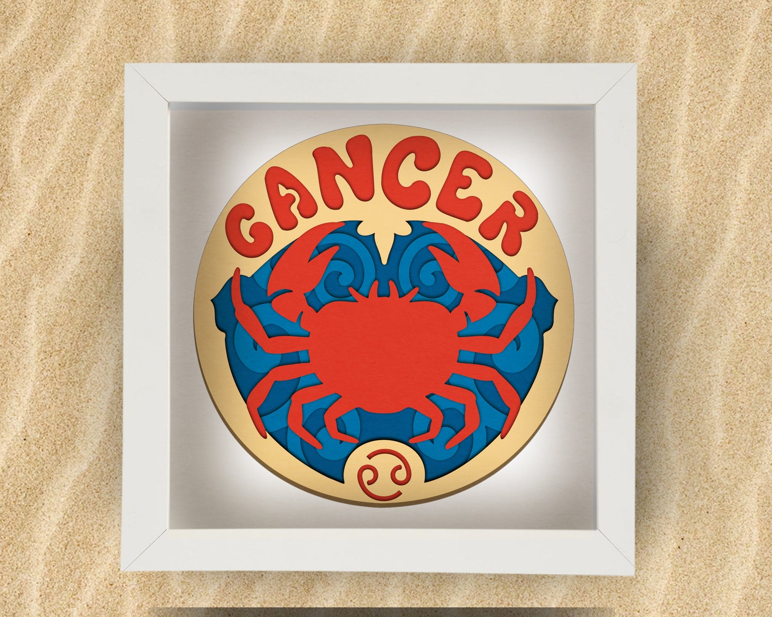 3D Cancer Zodiac Shadow Box SVG for Cricut, Silhouette, Cancer 3d ...