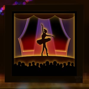 3D Ballerina Shadow Box SVG para Cricut, Silhouette, Ballet 3d layered Mandala, Recital Gifts for Women, Ballerina Gifts, Opera SVG