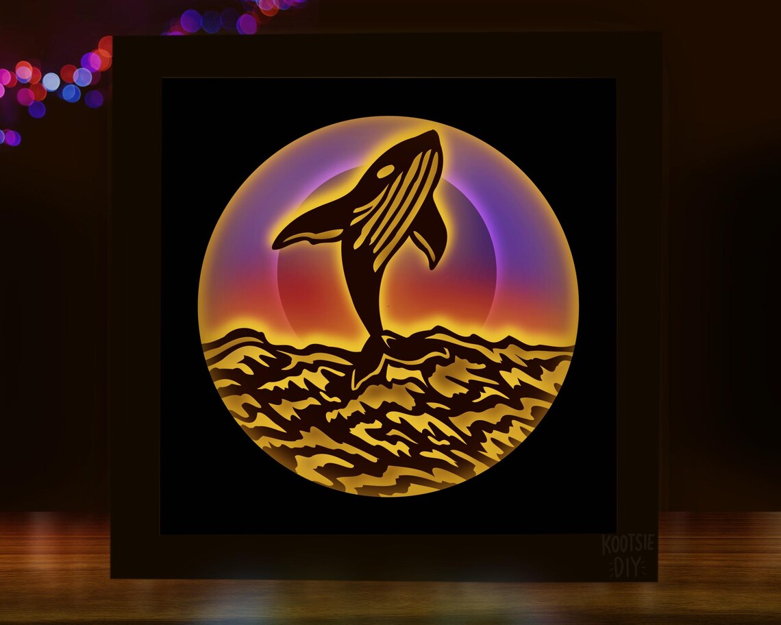 3D Sperm Whale Ocean SVG | Layered Shadow Box & Paper Cut | Cricut ...