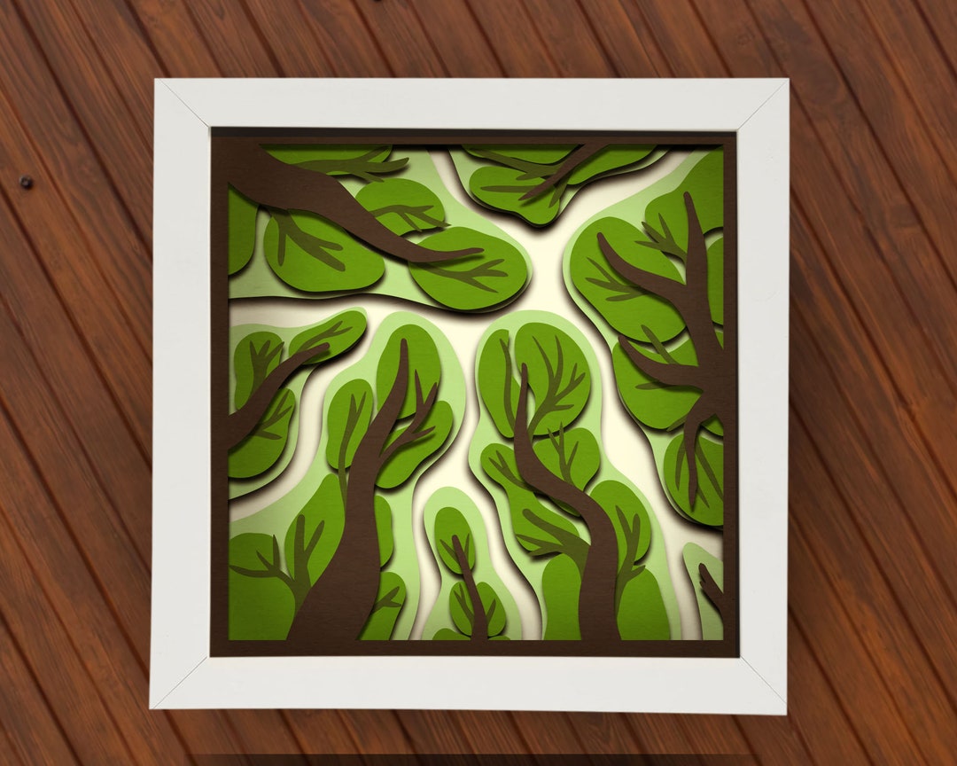 Nature Shadow Box SVG for Cricut, Silhouette, Forest 3d Layered Mandala ...