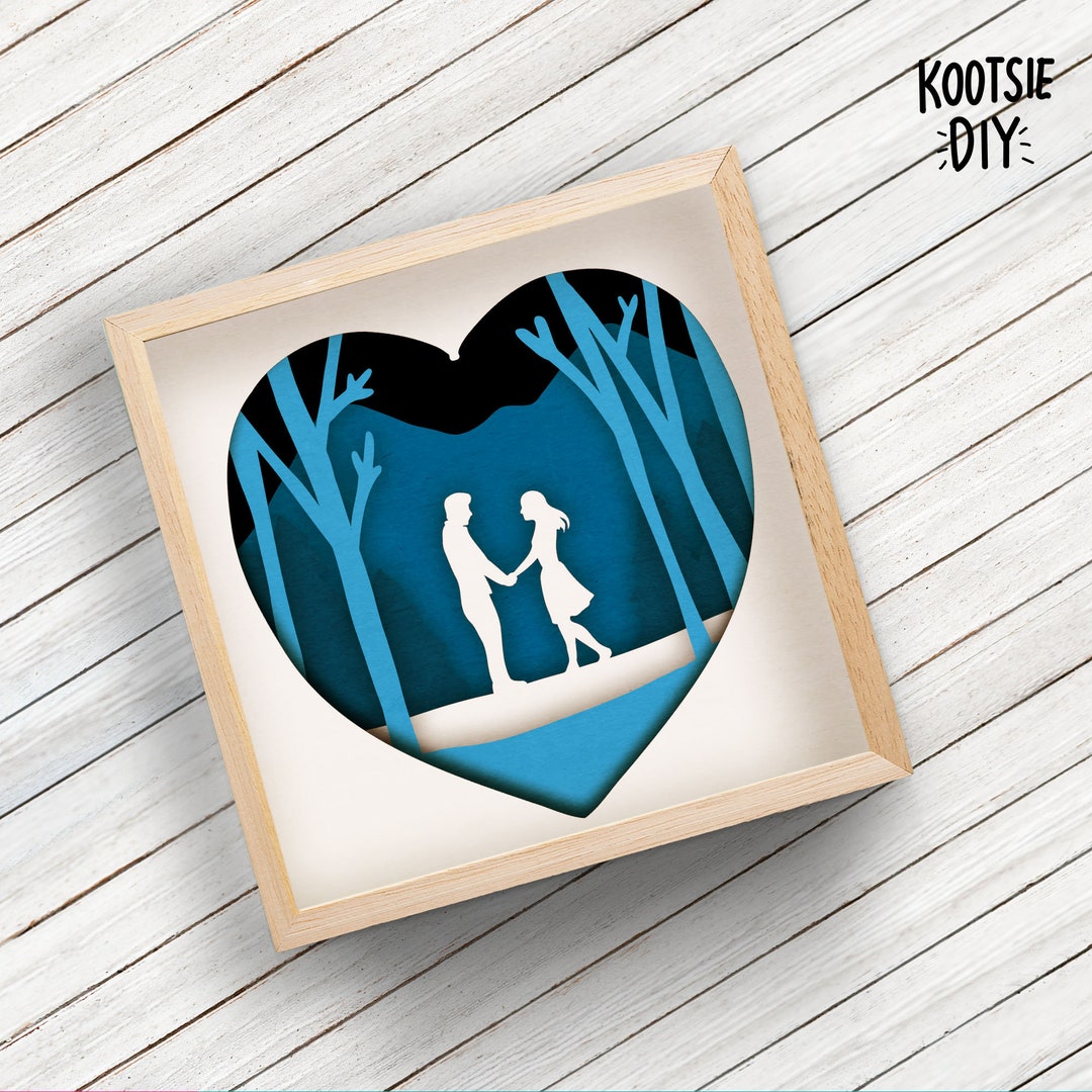 Love Shadow Box SVG for Cricut, Silhouette, 3d Layered Mandala, Woman ...