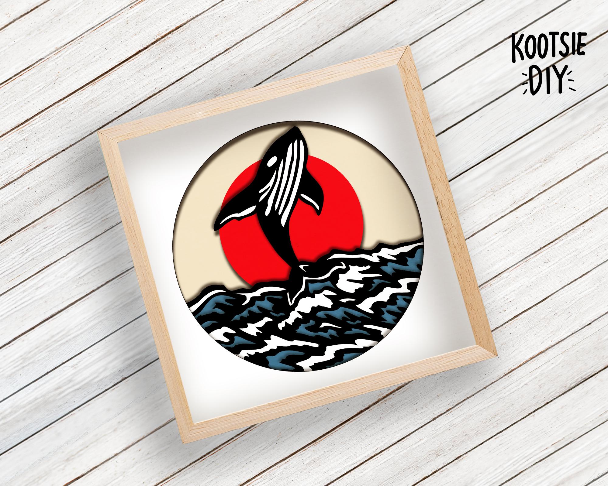3D Sperm Whale Ocean SVG | Layered Shadow Box & Paper Cut | Cricut ...