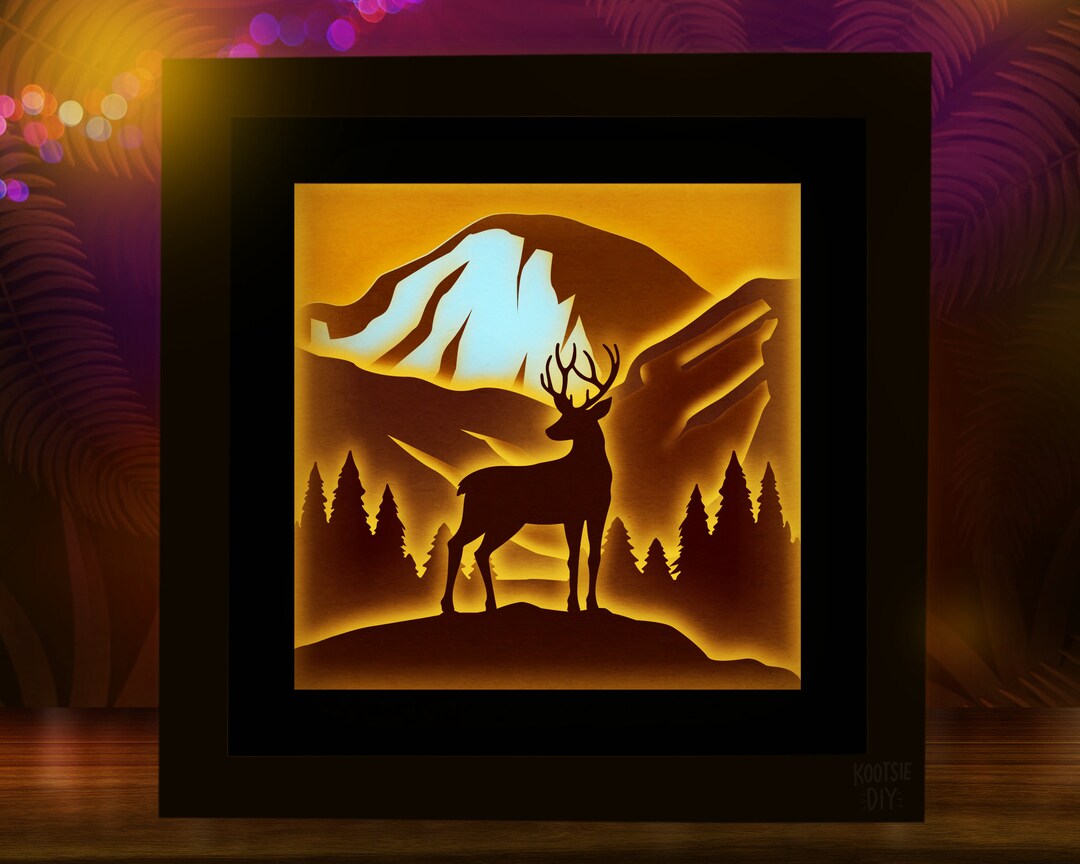 3D Deer Shadow Box SVG for Cricut, Silhouette, Alps 3d Layered Mandala
