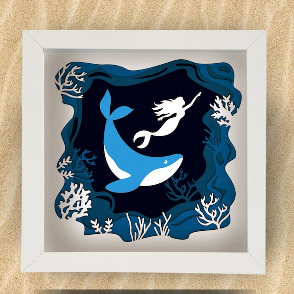Whale Shadow Box SVG for Cricut, Silhouette, Underwater 3d layered Mandala, Mermaid paper cut, sea diving SVG, Koi Vector Coral, Fish art Whale Shadow Box SVG for Cricut, Silhouette, Underwater 3d layered Mandala, Mermaid paper cut, sea diving SVG, Koi Vector Coral, Fish art