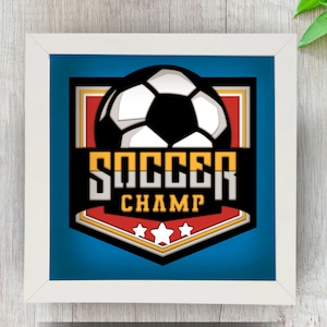 3D Soccer Shadow Box svg voor Cricut Silhouette, Voetbal 3d gelaagde SVG Mandala, Sport DIY gift papier gesneden, Forest SVG, Soccer Player Gift