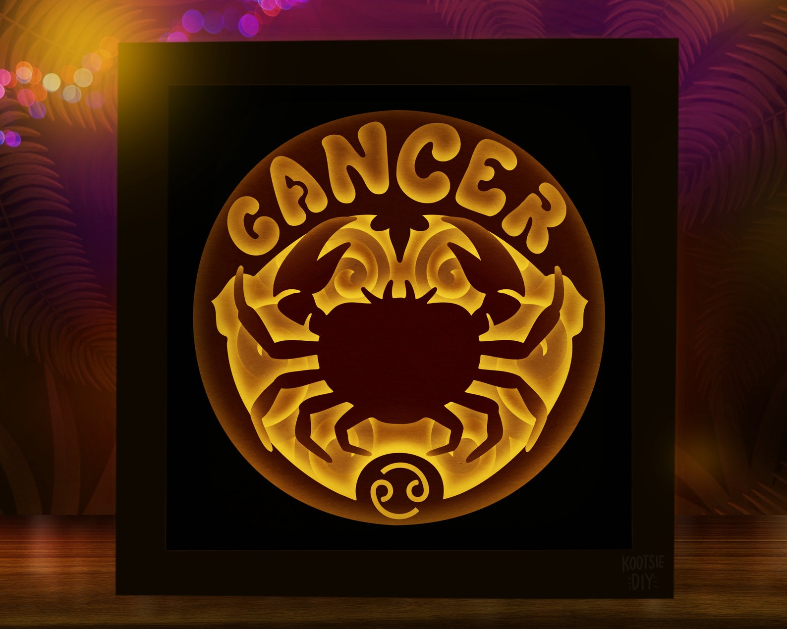3D Cancer Zodiac Shadow Box SVG for Cricut, Silhouette, Cancer 3d ...