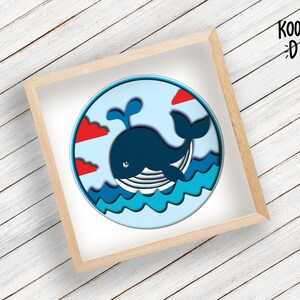 3d Whale Layered SVG Shadowbox for Cricut, Silhouette, Underwater 3d ...