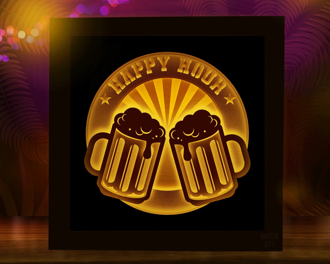 Beer Shadow Box SVG for Cricut Silhouette Drink 3d Layered Etsy Canada