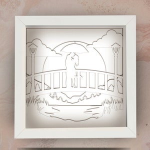 3d Lovers Shadow Box SVG for Cricut, Silhouette, 3d Romantic Layered ...