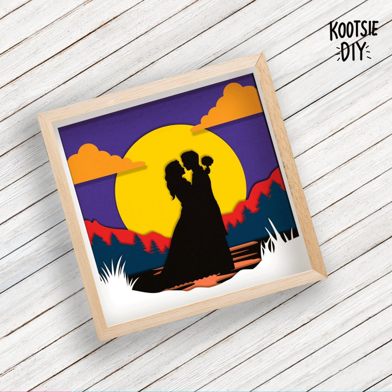 Wedding Shadow Box SVG for Cricut Silhouette Lovers 3d Etsy