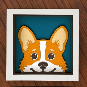 Corgis SVG | Schatten Box, Scherenschnitt, Cricut, Silhouette, DIY Handwerk, bedruckbar, digitaler Download