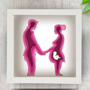 3D Baby Shadow Box svg voor Cricut silhouet, babydouche gelaagde SVG-mandala, dooppapier knippen, Kid SVG, lichtbak babykamer cadeau
