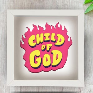 Kind Gottes 3D SVG | Überlagerte Schattenbox und Papierschnitt | Cricut und Silhouette Datei | Light Box Vorlage