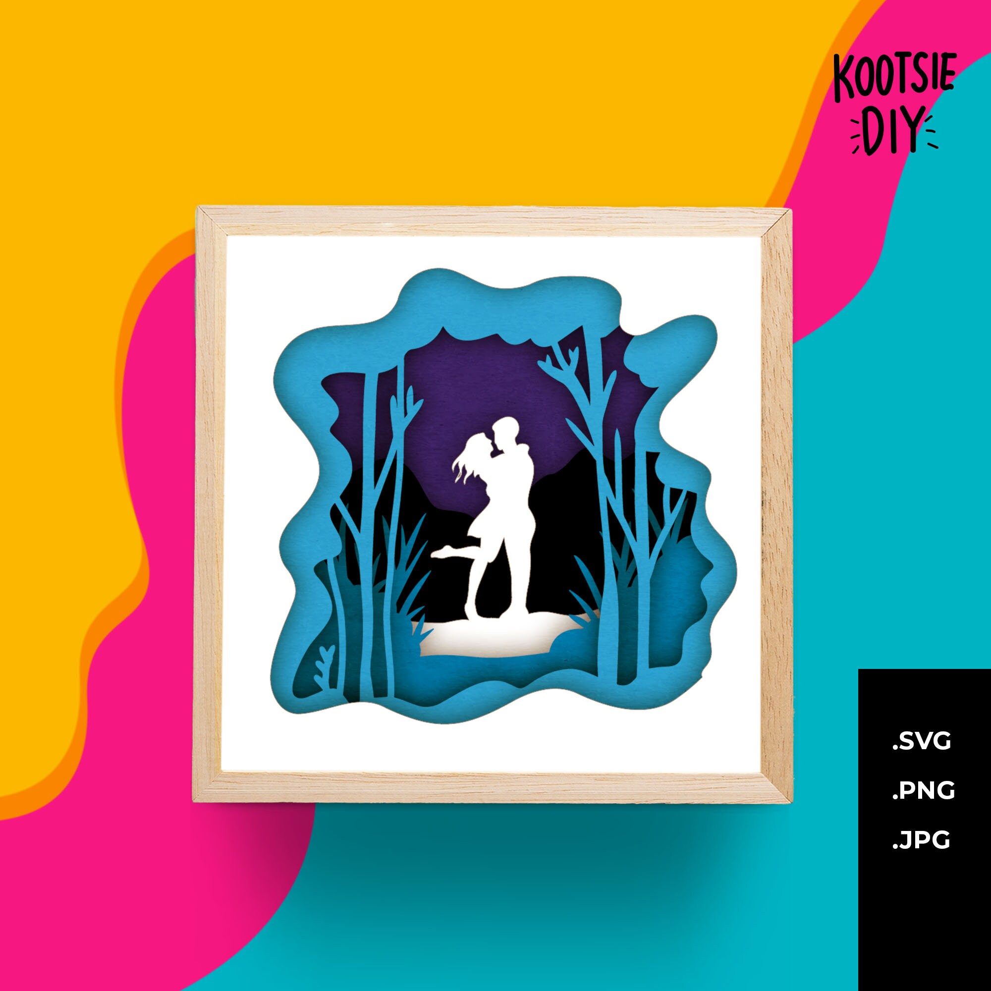 Couple Shadow Box SVG for Cricut, Silhouette, 3d Layered Mandala, Woman ...