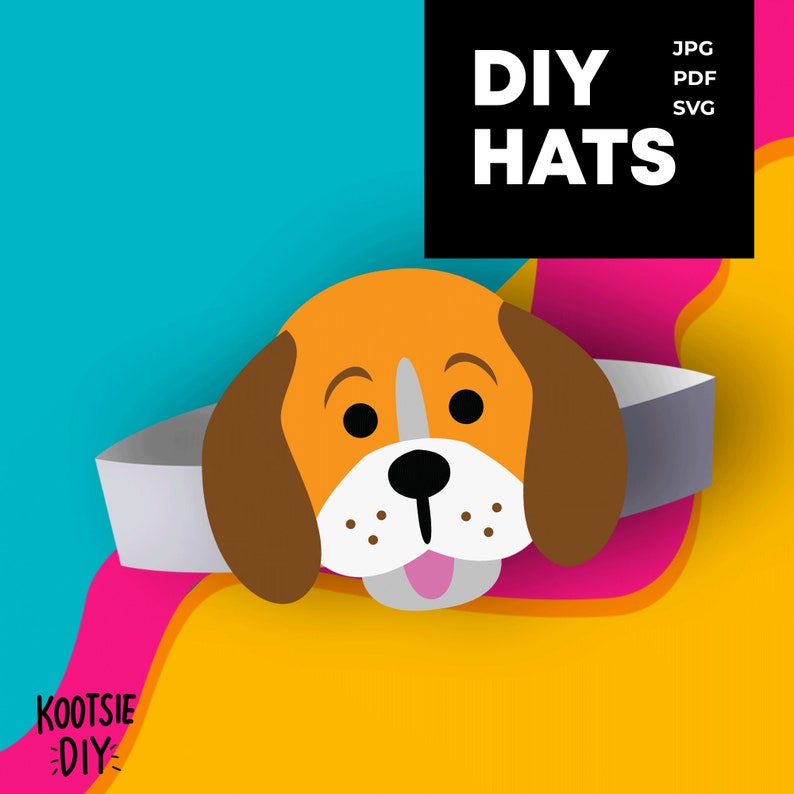 Layered Dog Party Hats Printable for Kids Puppy Paper Crowns - Etsy