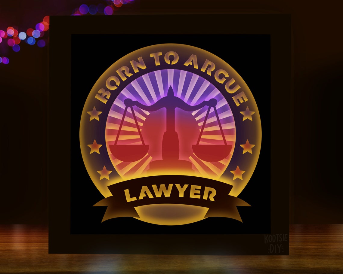 3d Lawyer Shadow Box Svg for Cricut, Silhouette, Attorney 3d Layered ...