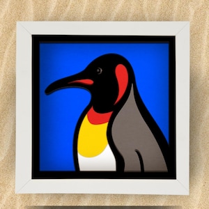 Pinguin 3D Layered SVG | Schattenbox & Papierschnitt-Vorlage | Light Box Silhouette | Cricut-Datei | Arktis Dekor, Lightbox SVG