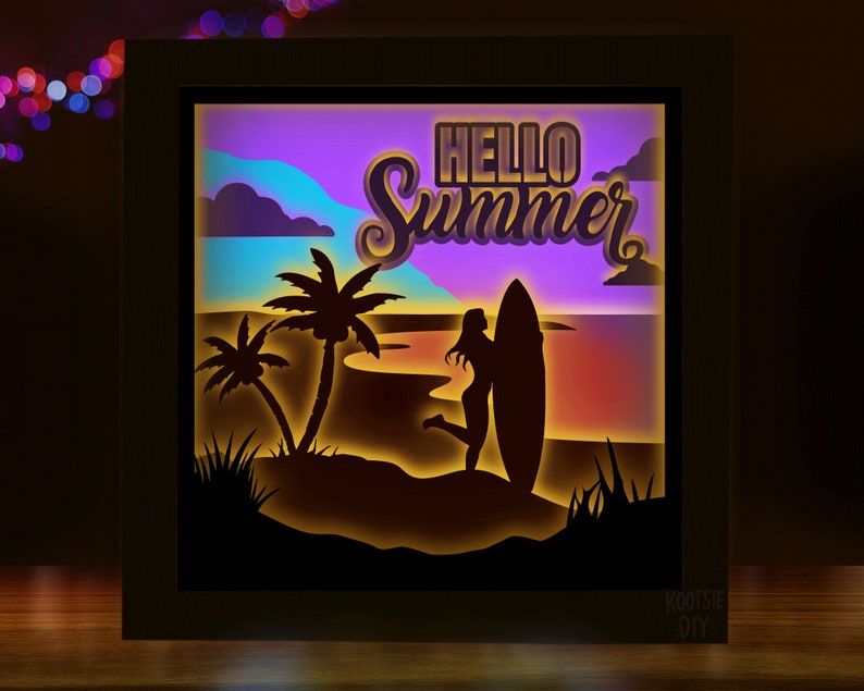 Beach Shadow Box SVG for Cricut Silhouette Summer 3d Layered - Etsy