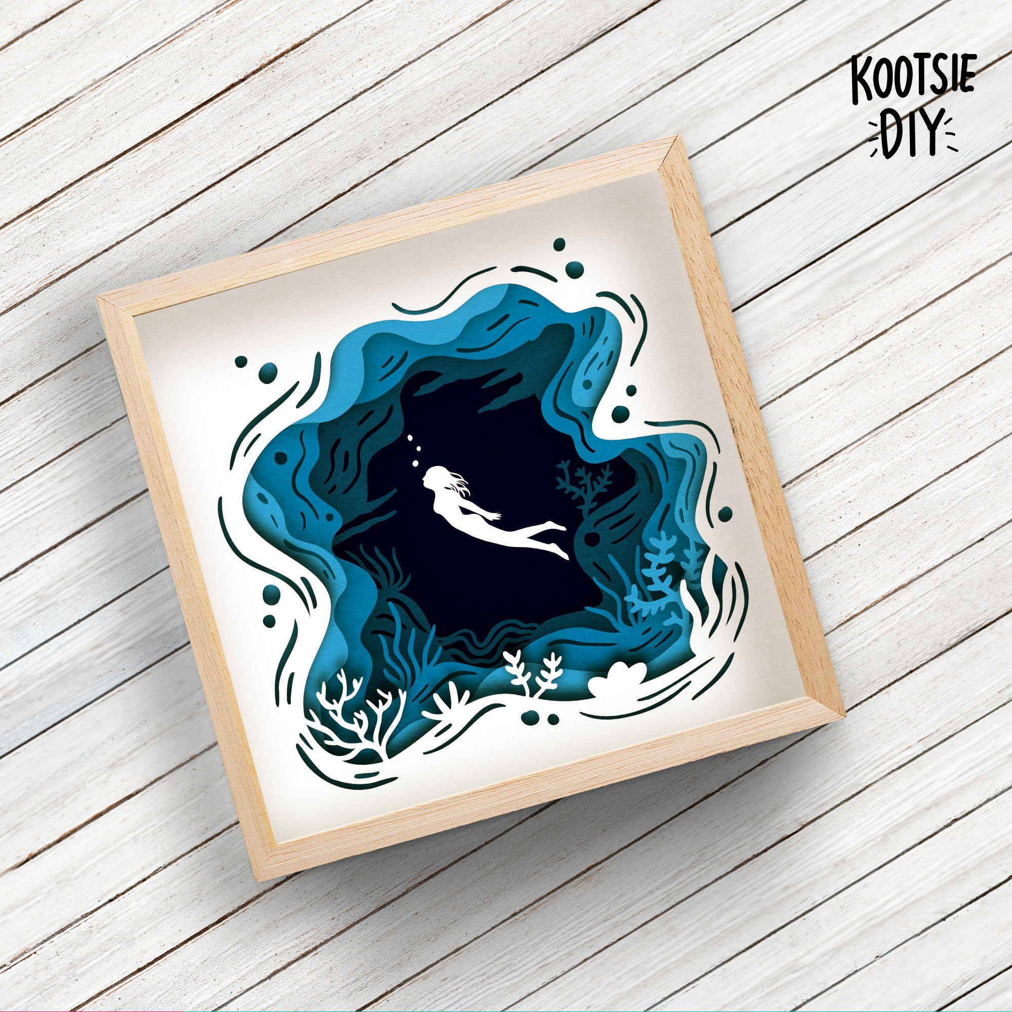 Download Underwater Shadow Box Svg For Cricut Silhouette 3d Layered Etsy