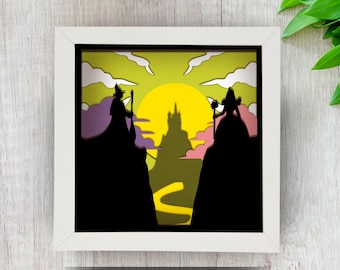 Wicked Shadow Box SVG for Cricut, Silhouette, 3d layered Mandala Template SVG for cutting machines or paper cut, For good.