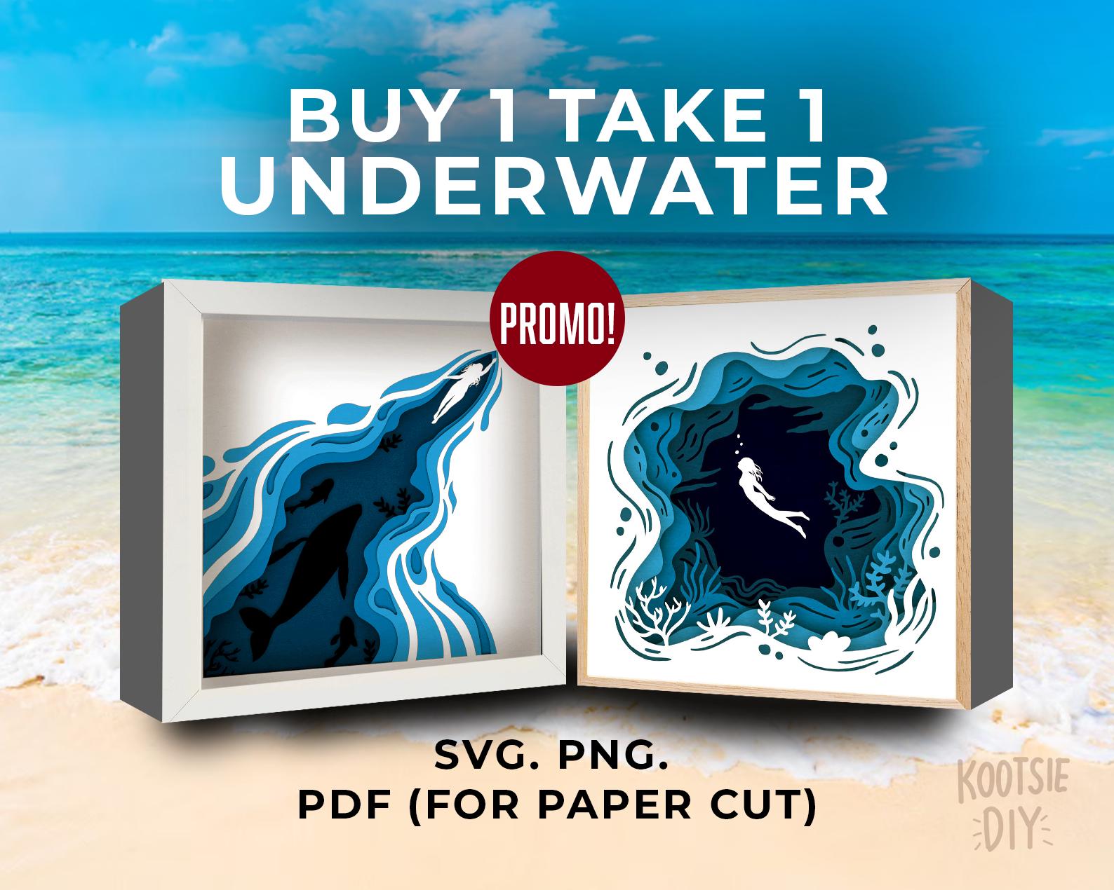 Underwater Shadow Box SVG Bundle | Buy 1 Get 1 Free | 3D Layered Sea ...