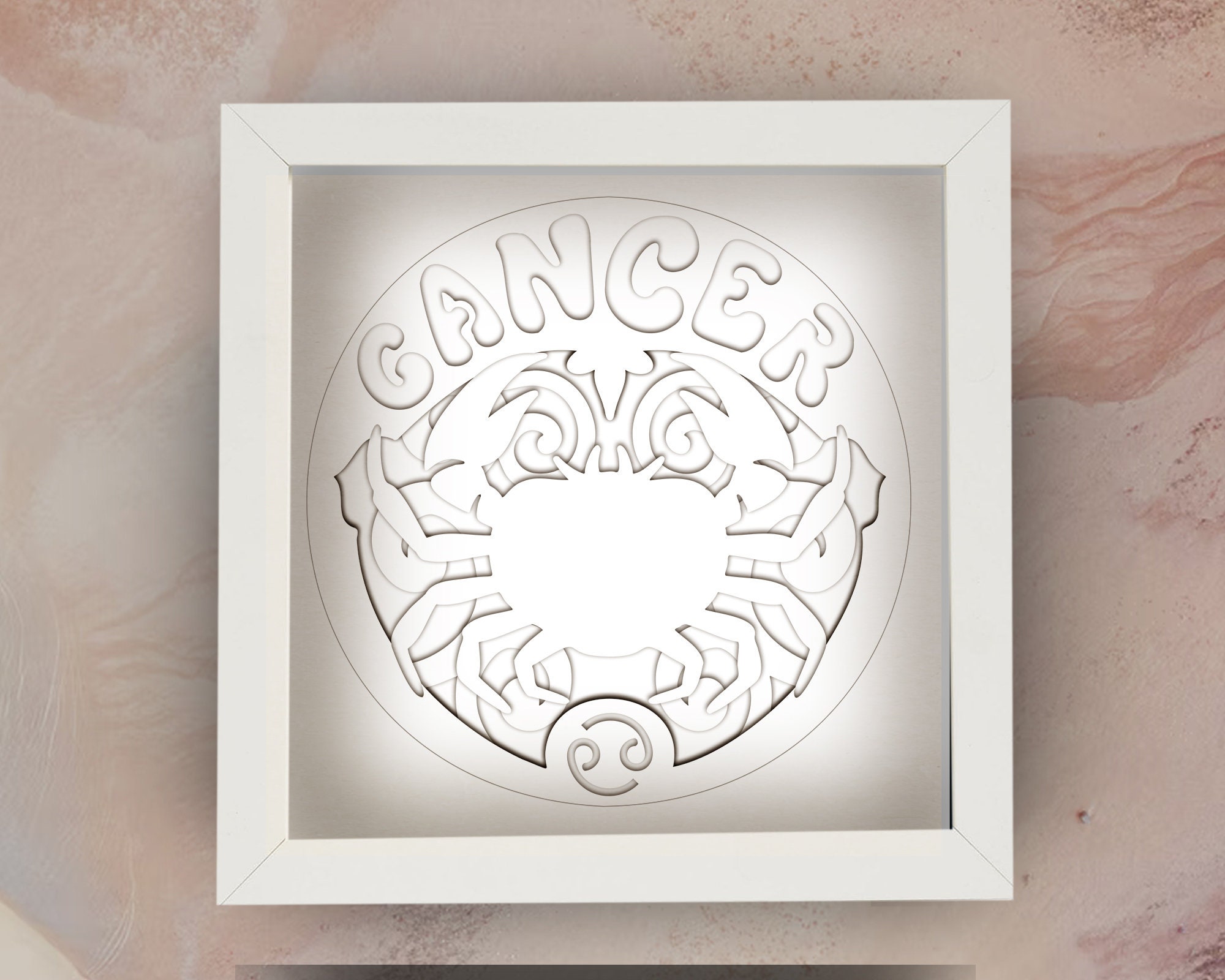 3D Cancer Zodiac Shadow Box SVG for Cricut, Silhouette, Cancer 3d ...